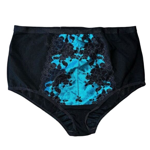 Torrid Womens Size 44DD Padded Lace Bra Size 2 US 2X Panty Set Blue Black - Picture 3 of 9